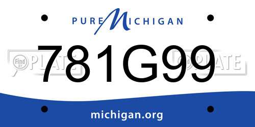 781G99 Michigan License Plate