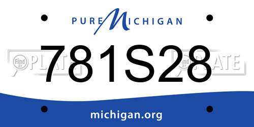 781S28 Michigan License Plate
