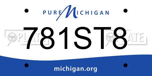 781ST8 Michigan License Plate