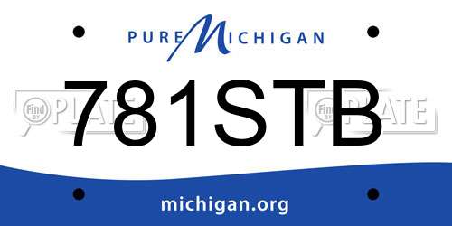 781STB Michigan License Plate