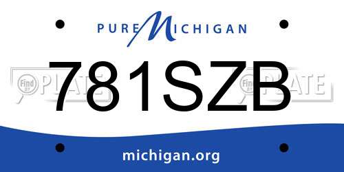 781SZB Michigan License Plate