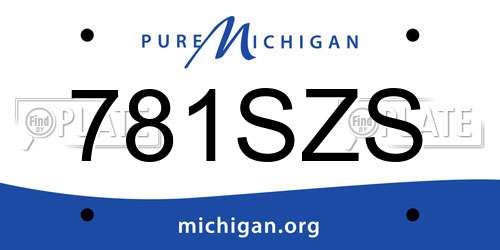 781SZS Michigan License Plate