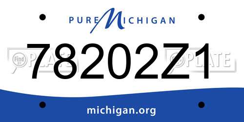 78202Z1 Michigan License Plate