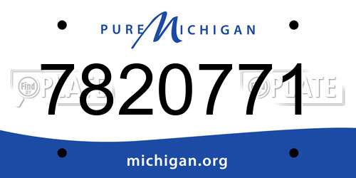 7820771 Michigan License Plate