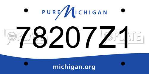 78207Z1 Michigan License Plate
