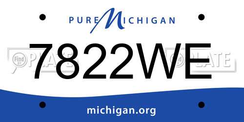 7822WE Michigan License Plate
