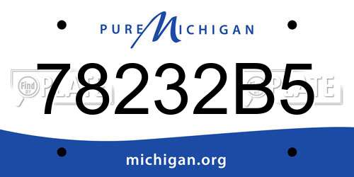 78232B5 Michigan License Plate