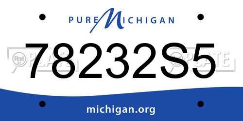78232S5 Michigan License Plate