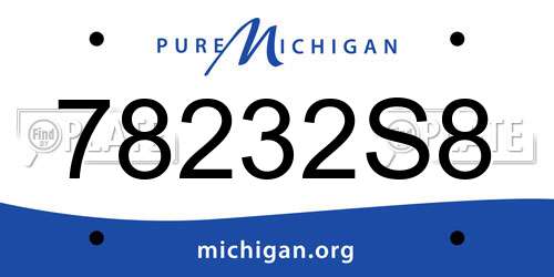 78232S8 Michigan License Plate
