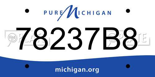 78237B8 Michigan License Plate