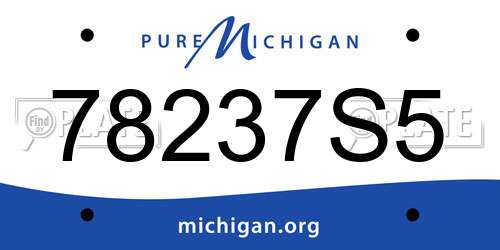 78237S5 Michigan License Plate