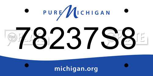 78237S8 Michigan License Plate