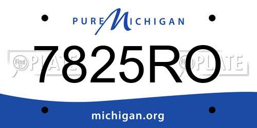 7825RO Michigan License Plate