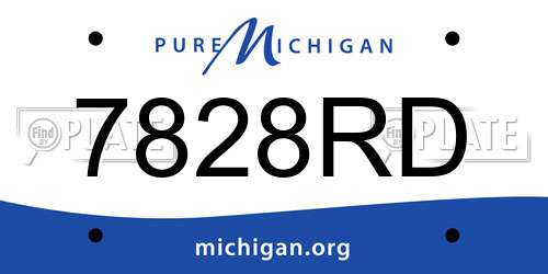 7828RD Michigan License Plate