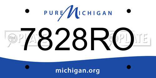 7828RO Michigan License Plate