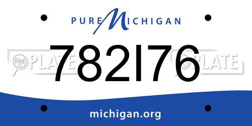 782I76 Michigan License Plate