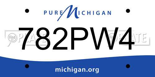 782PW4 Michigan License Plate
