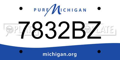 7832BZ Michigan License Plate
