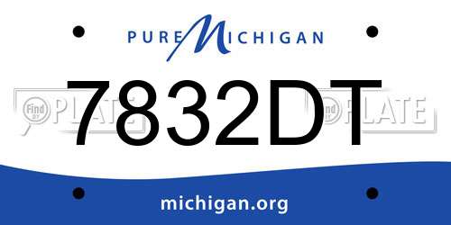 7832DT Michigan License Plate