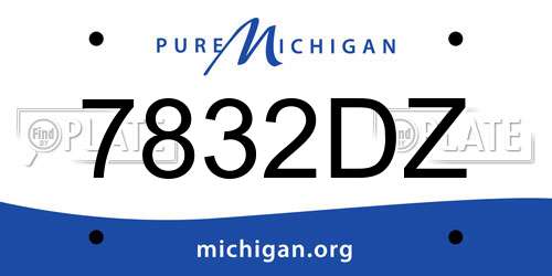 7832DZ Michigan License Plate