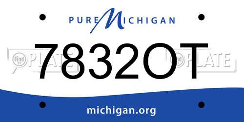7832OT Michigan License Plate
