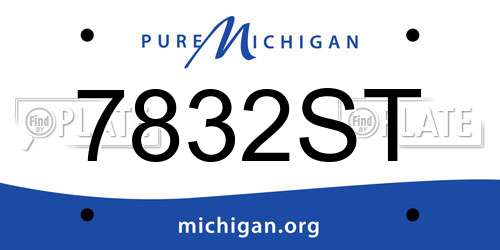 7832ST Michigan License Plate