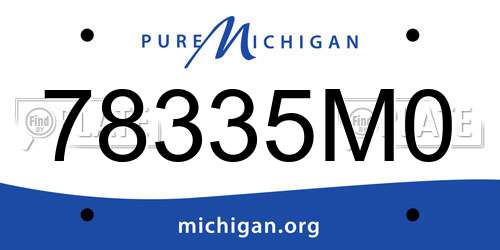 78335M0 Michigan License Plate