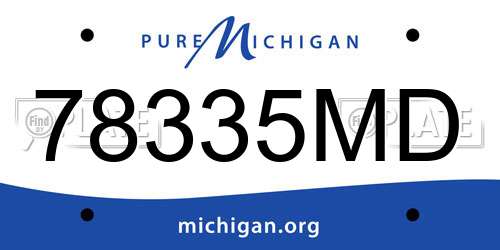 78335MD Michigan License Plate