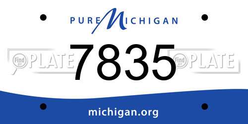 7835 Michigan License Plate