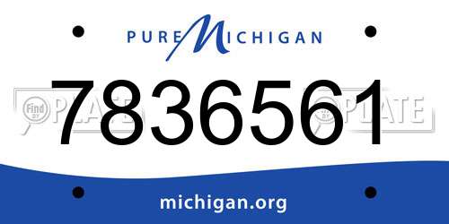 7836561 Michigan License Plate