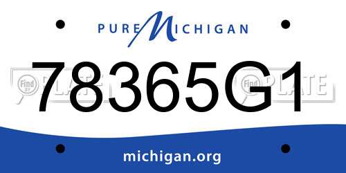 78365G1 Michigan License Plate