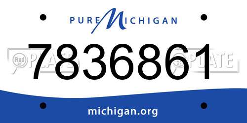 7836861 Michigan License Plate