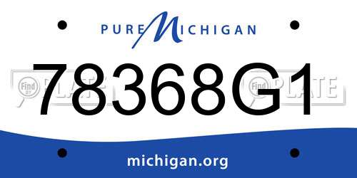 78368G1 Michigan License Plate