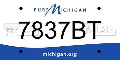 7837BT Michigan License Plate