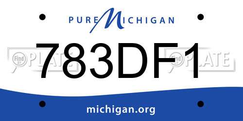 783DF1 Michigan License Plate