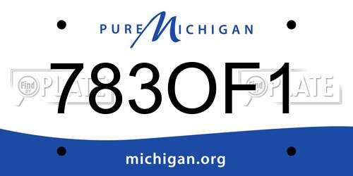 783OF1 Michigan License Plate