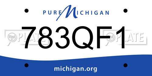 783QF1 Michigan License Plate