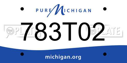 783T02 Michigan License Plate