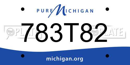 783T82 Michigan License Plate