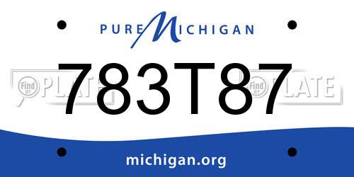 783T87 Michigan License Plate