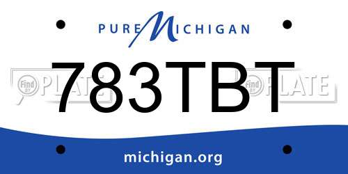 783TBT Michigan License Plate