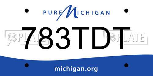 783TDT Michigan License Plate