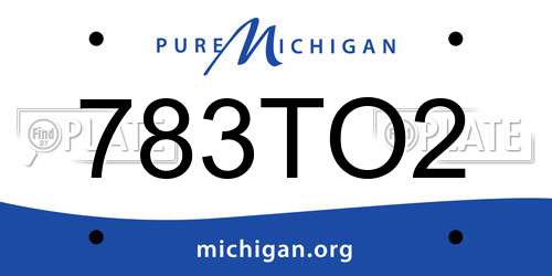 783TO2 Michigan License Plate