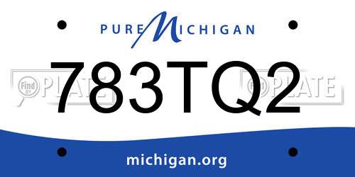 783TQ2 Michigan License Plate
