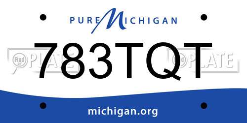 783TQT Michigan License Plate