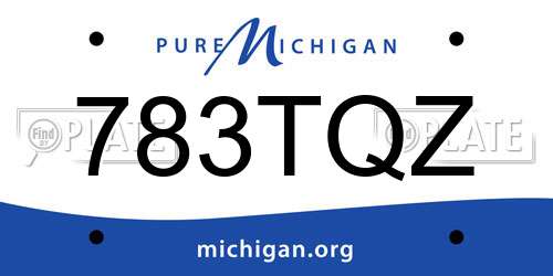 783TQZ Michigan License Plate