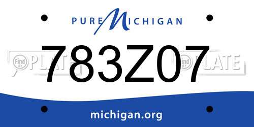 783Z07 Michigan License Plate