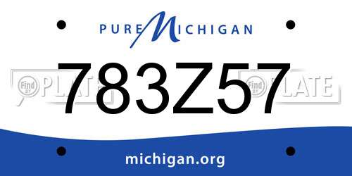 783Z57 Michigan License Plate