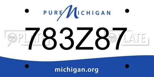 783Z87 Michigan License Plate