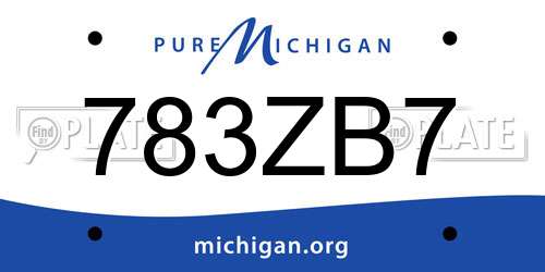 783ZB7 Michigan License Plate